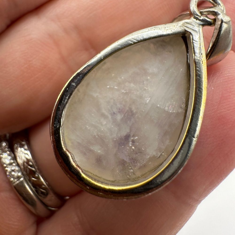 Stunning 16x23mm Moonstone cabochon pendant set in solid sterling silver! - Picture 6 of 10